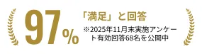 97%満足と回答